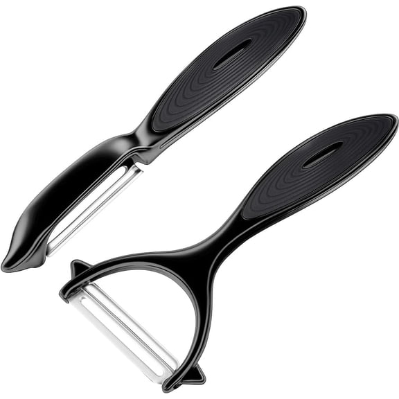 Premium Vegetable Peeler Set  Ultra Sharp Stainless Steel Blades with Non-Slip Ergonomic Handles for Easy Potato, Fruit & Veggie Peeling (2PCS)