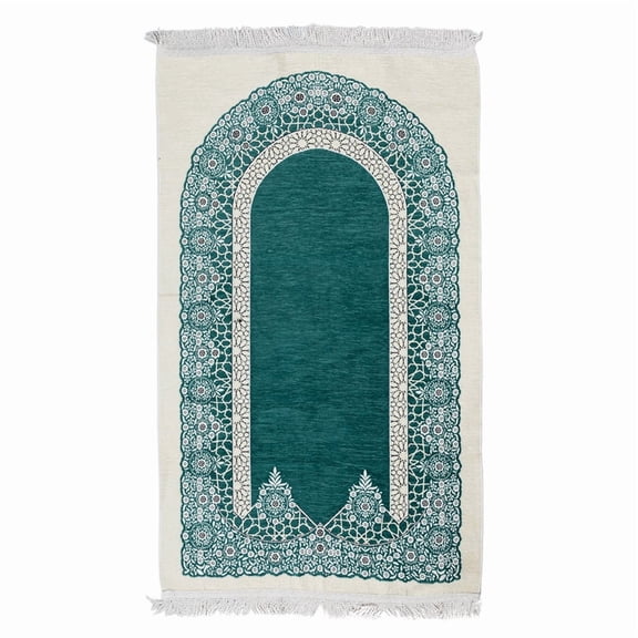Premium Velvet Islamic Prayer Rug Classic Mihrab Design | Soft, Elegant & Travel-Friendly