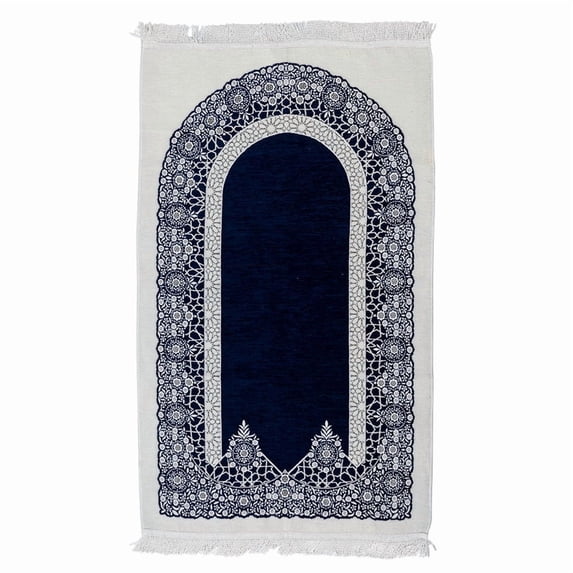 Premium Velvet Islamic Prayer Rug – Classic Mihrab Design | Soft, Elegant & Travel-Friendly
