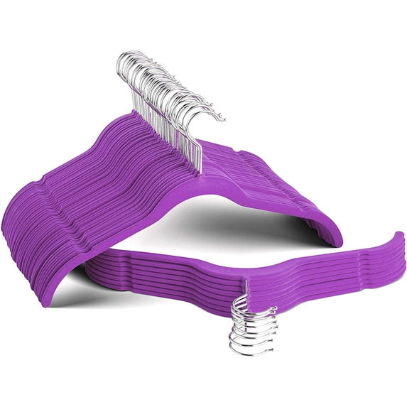 Premium Velvet Shirt Hangers (50 Pack) Non Slip Clothes Hangers, Ultra Slim Hangers Gain 50% Closet Space, 360° Swivel Hook, Clothes Hangers for Tops, Dress Shirts, Blouses, Strappy Dresses, Delicates