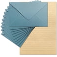 thumbnail image 1 of Premium Velvet-Touch Stationery Set with Unique Design Colors - Best Paper and Elegant 4x6 Envelopes (24 Writing Sheets + 12 Envelopes) for Love Letters and Party Invitations, 1 of 7