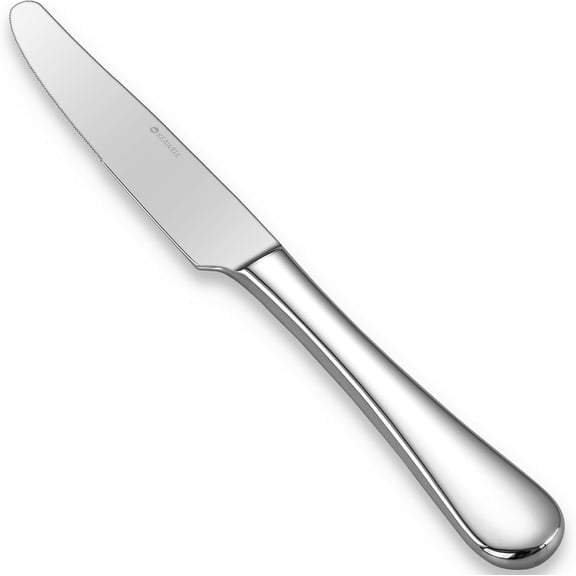 Premium Verona 4-Piece 9.7 inch Knife Set Mirror-Polished Stainless Steel Table Knives with Serrated Edges, Elegant Design and Comfortable Grip for Dining and Entertaining (Dinner Knives)