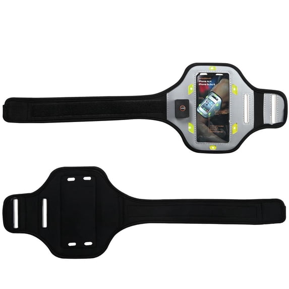 Premium Vertical Pouch Advanced Sport Armband (with Green Flashing Lights) for Blackberry Z10, Q5, Q10 + Mini Smart Phone Touch Screen Stylus