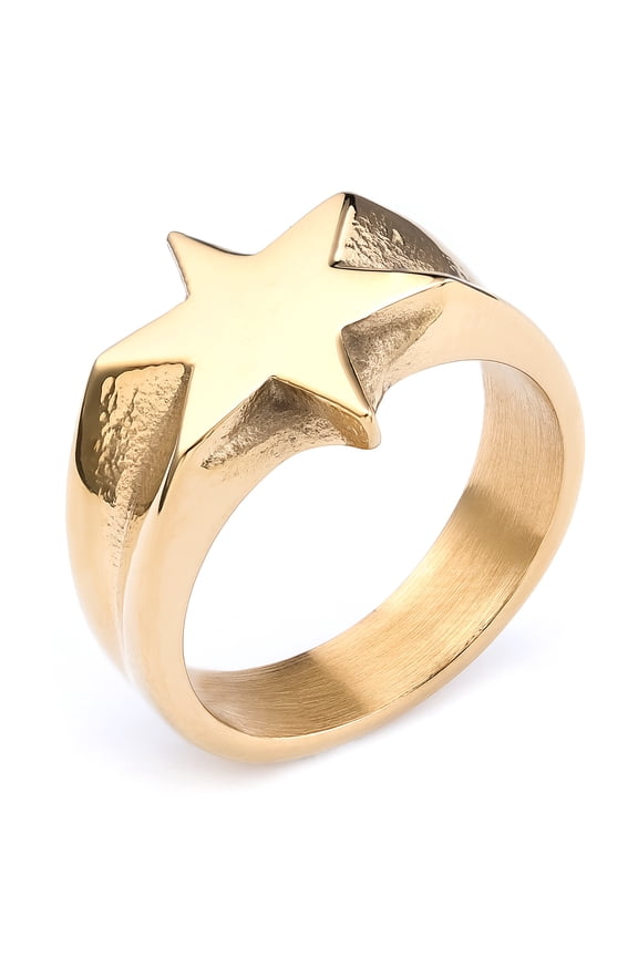 Premium Vintage 14K Yellow Gold  Amulet Pattern Six-Pointed Star Ring For Women & Men Guardian Jewelry Decoration