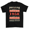 thumbnail image 1 of Premium Vintage 1958 Aged To Perfection 65th Birthday T-Shirt Men Women, 1 of 2