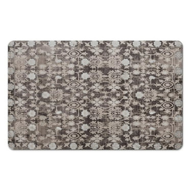Premium Vintage Bathroom Runner Rug, Non-Slip & Soft, Gray, Machine Washable, 20x32 in, Oriental Kitchen Rug, Suitable for Hallways, Bedrooms & Kids Room, with Traditional Tribal Floral Design