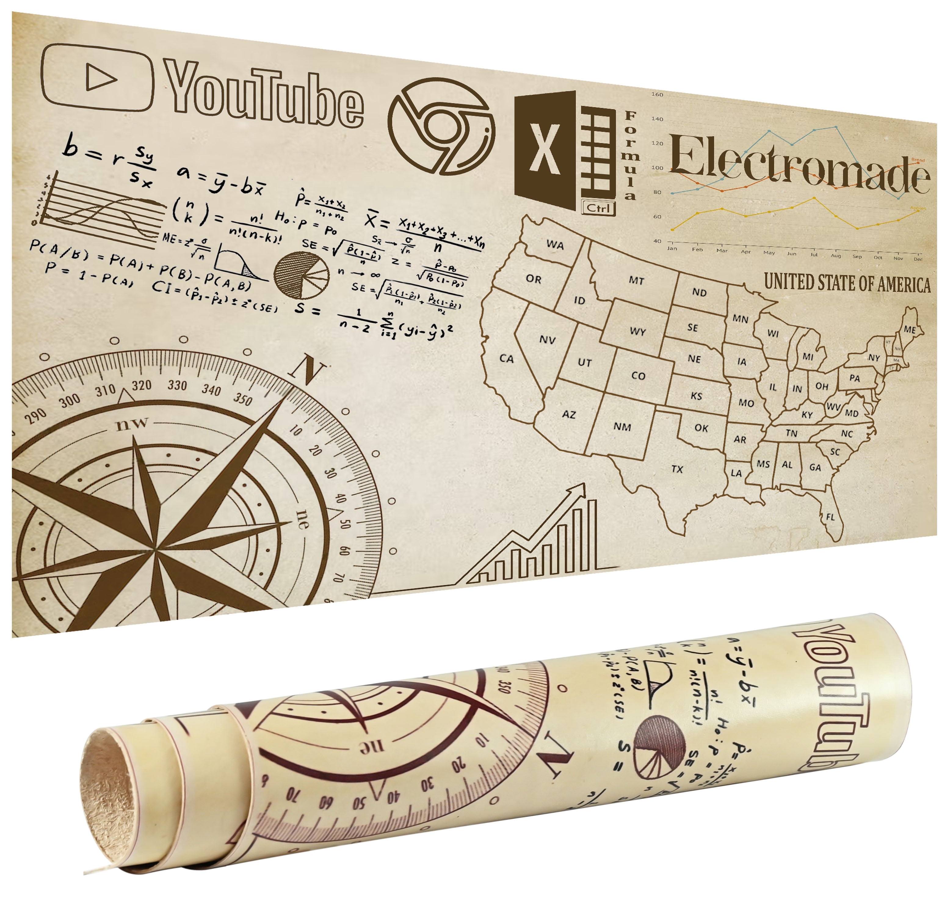 Premium Vintage Leather Desk Mat | Large Gaming & Office Mouse Pad | Non-Slip Extended Mousepad for Work, Home, & Gaming Setup | Handmade by Agwani Handicraft