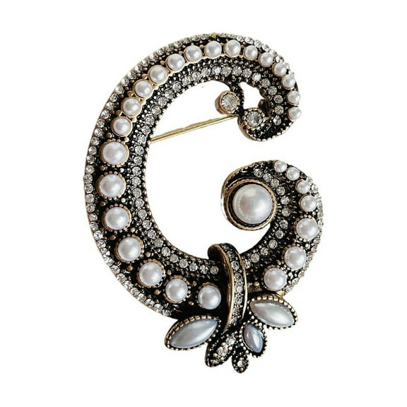 Premium Vintage Letter G Brooch New Small Fragrance Luxury Accessories Faux Pearl Pin For Women