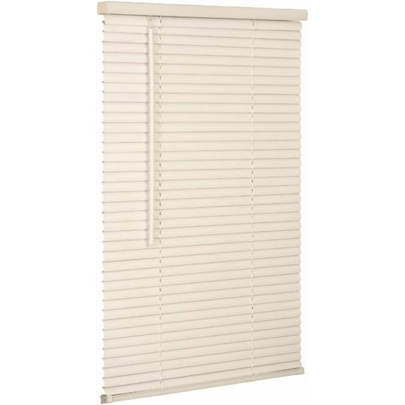 Premium Vinyl Blind, Room Darkening, Cordless, 35" Wide x 72" Long, Alabaster - Horizontal Window Blinds for Interior, Door Blinds - Camper Blinds,  Slat Size