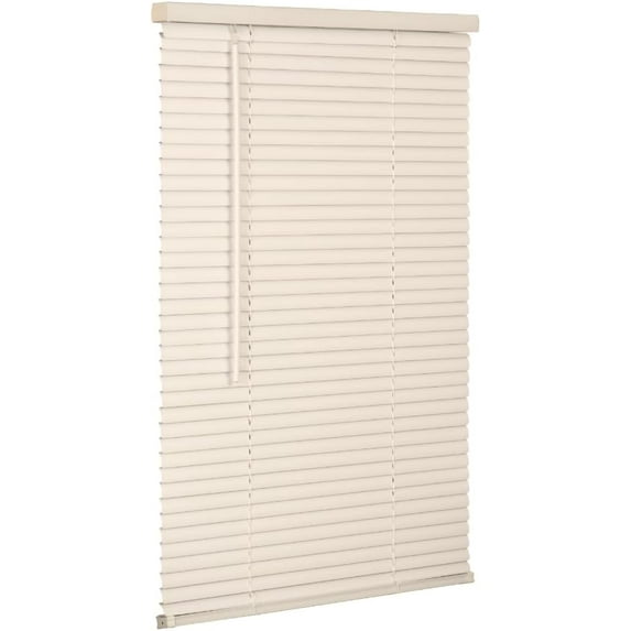 Premium Vinyl Blind, Room Darkening, Cordless, 54" Wide x 60" Long, Alabaster - Horizontal Window Blinds for Interior, Door Blinds - Camper Blinds,  Slat Size