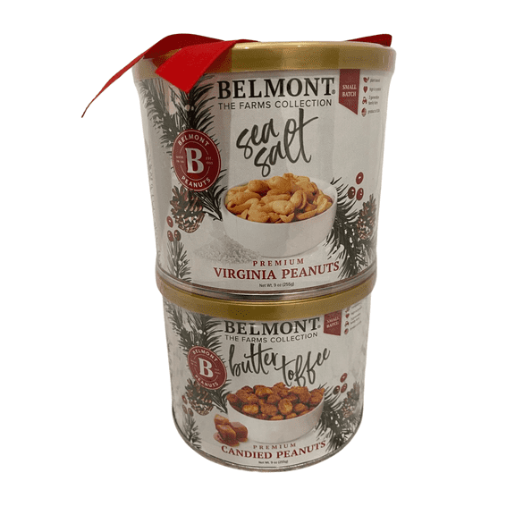 Premium Virginia Peanuts 2 Pack Sea Salt and Butter Toffee Candied Peanuts 9 oz Each