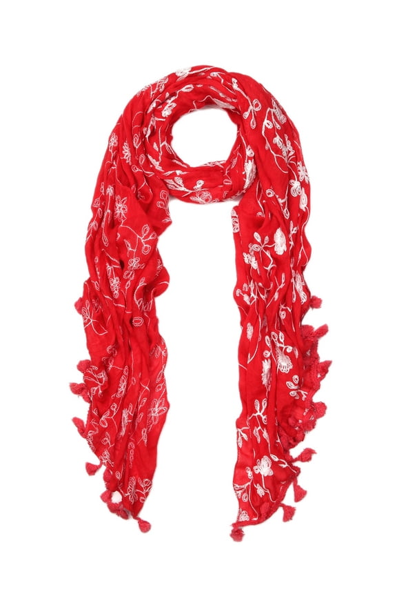 Premium Viscose Elegant Lace Floral Scarf