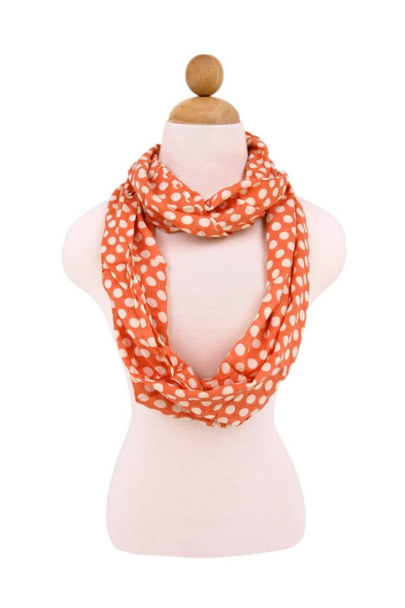 Premium Viscose Polka Dot Infinity Loop Fashion Scarf