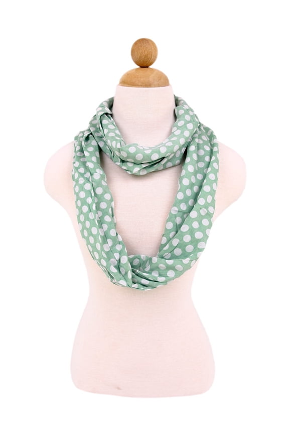 Premium Viscose Polka Dot Infinity Loop Fashion Scarf