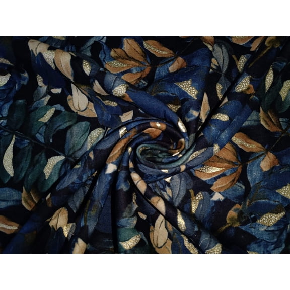 Premium Viscose Rayon fabric with foil print 58" wide available in four colors
