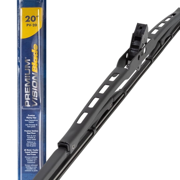 Premium Vision Wiper Blade PV-20 | Fits various models of Toyota, Ford, Dodge, Kia, Chrysler, Chevrolet, Acura, Honda, GMC, Hyundai, Jeep, Cadillac, Lexus, Buick, BMW, Scion, Lincoln, Mitsubishi