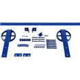 thumbnail image 1 of Premium Wagon Wheel Strap Barn Door Hardware Set W/ 6' Track For 2 1/4" Doors, Blue Ribbon, 1 of 16