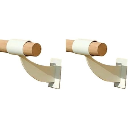 Premium Wall Mount Ballet Barre - Fixed Height, Collared Brackets, 2 Included - White Finish, 1.5" to 1.67" Diameter