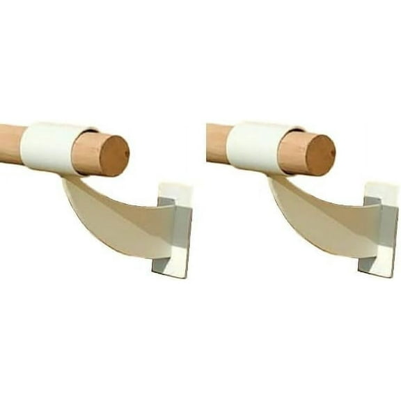 Premium Wall Mount Ballet Barre - Fixed Height, Collared Brackets, 2 Included - White Finish, 1.5" to 1.67" Diameter