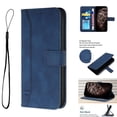 thumbnail image 1 of Premium Wallet Case for iPhone 14 Pro Max, Credit Card Slots Holder Magnetic Clasp Flip Cover with Kickstand Soft Silicone Luxury PU Leather Shockproof Anti-Fingerprints Case,Blue, 1 of 8