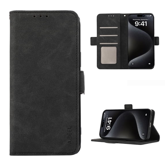 Premium Wallet Case for iPhone 14 Pro Max, RFID Blocking Credit Card Holder Retro PU Leather Phone Cover, Full Body Protection Anti-Scratch Flip Kickstand Purse Case for iPhone 14 Pro Max, Black