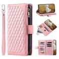thumbnail image 1 of Premium Wallet Case for iPhone 16 Plus, Card Holder Lanyard & Crossbody Strap Zipper Pocket Kickstand Heavy Duty Protection Case Cover for iPhone 16 Plus, Rosegold, 1 of 8