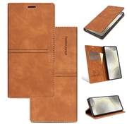 Premium Wallet Case For iPhone 17 Pro Max,Vintage PU Leather Flip Folio Cover with RFID Blocking Card Holder Slots & Viewing Stand, Magnetic Closure Full Body Protective Phone Case,Brown