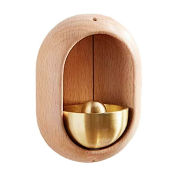 Walnut & Brass Door Chime - Handcrafted Wooden Door Sensor Alarm for Entryways, Bedrooms, Businesses (5"x3.1")ââ