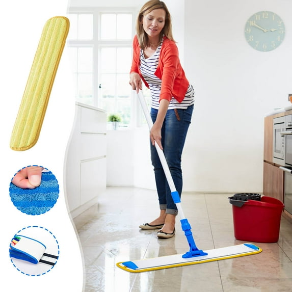 Premium Washable Microfiber Mop Pads - Reusable Dust & Dirt Trapping Pads for Standard Mops, Eco-Friendly & Durable Cleaning Cloth, Fits Most Mop Heads, Easy to Clean (2-Pack)