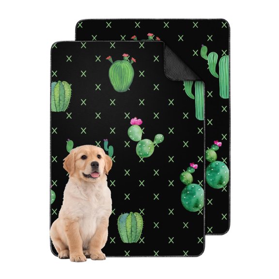Premium Washable Pee Pads for Dogs, Stylish Non-Slip Pet Training Pads, Reusable for Crates and Floors (Plant patterns, 24" x35")
