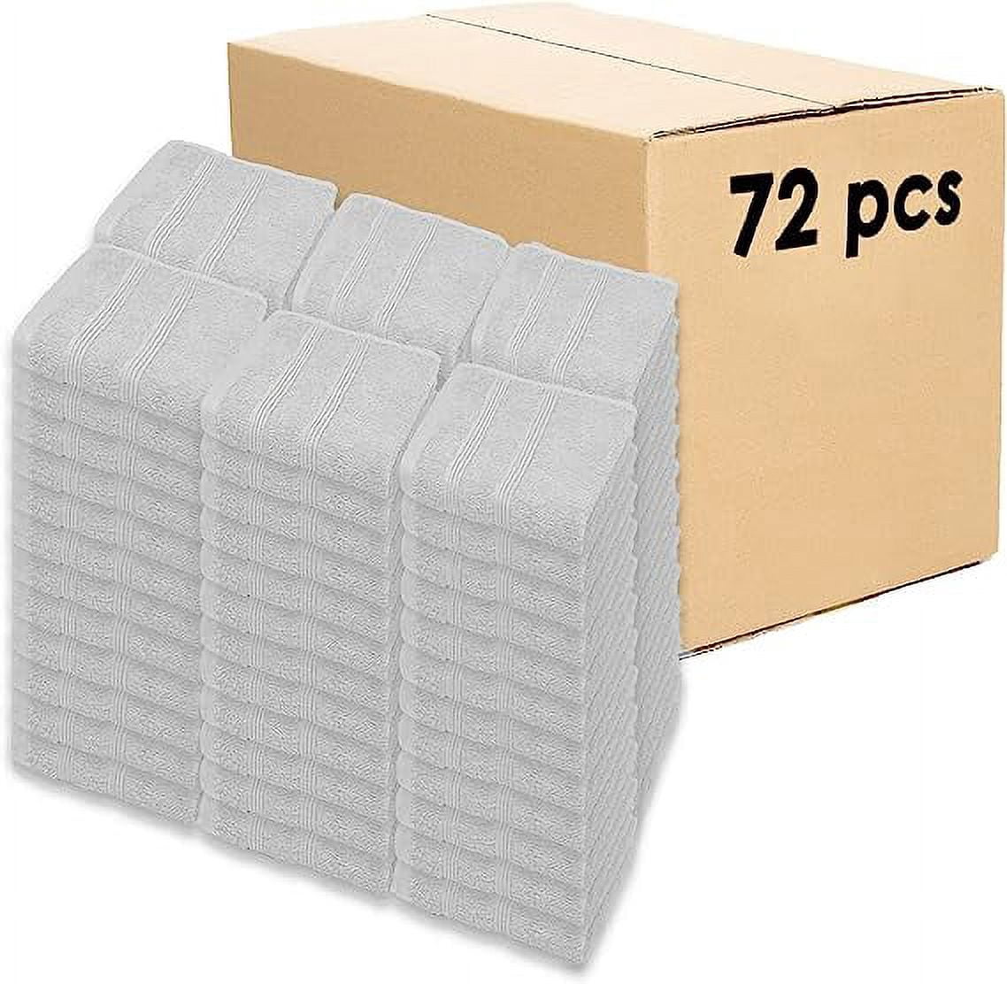 Premium Washcloth Set of 72 pieces (13x13 Inches) 100% Cotton Ring Spun, Highly Absorbent, Durable and Ultra Soft Feel Wash Cloths Essential for Bathroom, Spa, Gym, and Face Towel (72-PK)