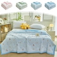 thumbnail image 1 of Premium Washed Cotton Air Conditioner Comforter, Soft Lightweight Summer Cool Quilt, Machine Washable Thin Bed Cover, Durable Breathable Bedding for Bedroom, Dorm & Home All Summer Long, I, 1 of 5