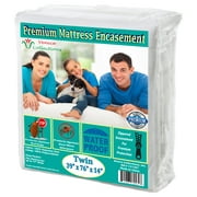 Premium Waterproof & Bed-Bug Proof Mattress protector 150 GSM Fabric Zippered Encasement Cover Twin