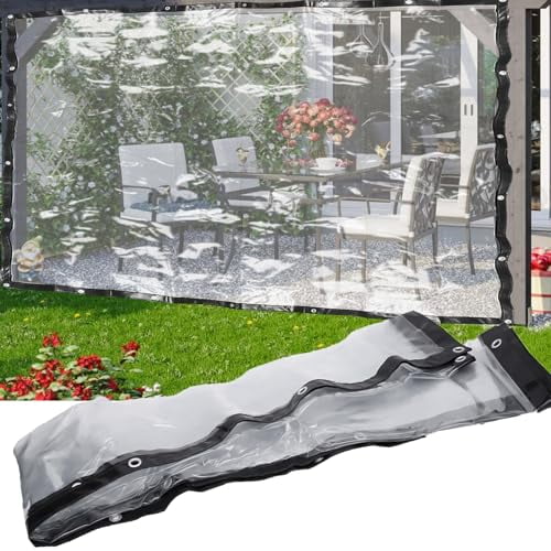 Premium Waterproof Clear Awning, Roll up Clear Patio Enclosure for