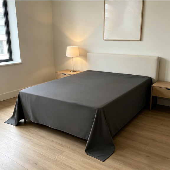 Premium Waterproof Flat Sheet With TPU Protection 63x90.5 Inches Gray 1 Count