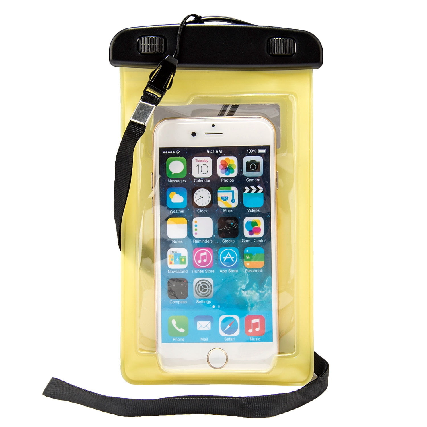 Premium Waterproof Interlocking Seal Carrying Case for Apple iPhone 8 Plus / 7 Plus / 6 Plus with Fastening Strap
