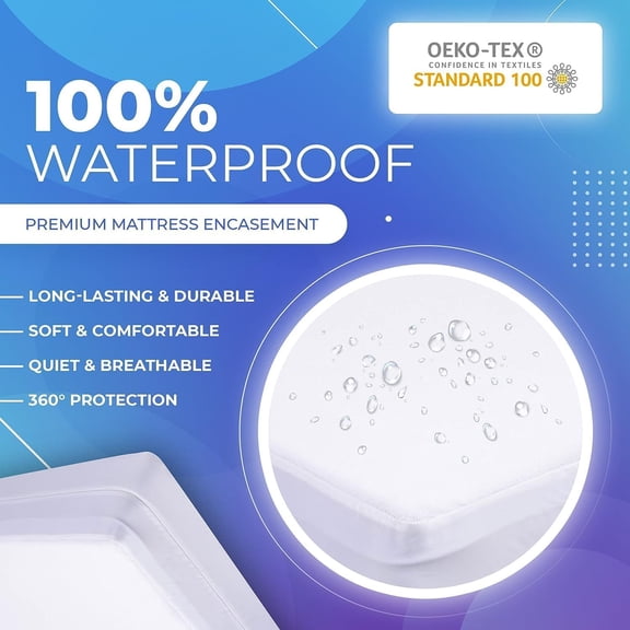 Premium Waterproof King Mattress Encasement Soft Cotton Terry Surface