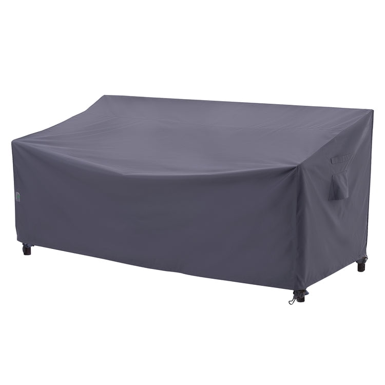 Gray Waterproof Outdoor Patio Sofa Cover with Drawstring Closure