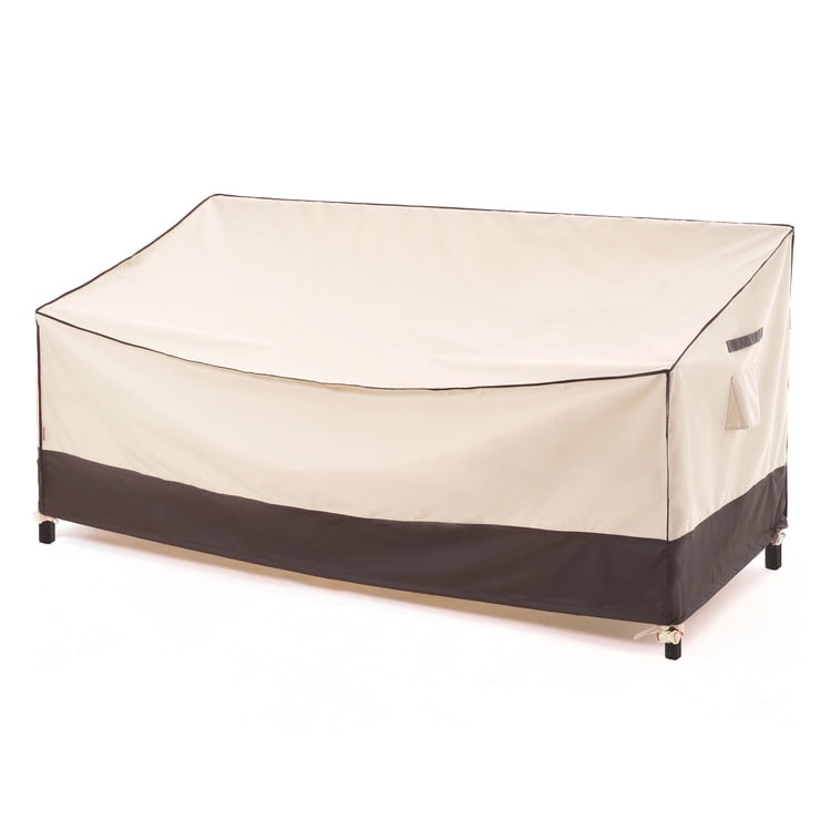 Premium Beige and Brown Waterproof Outdoor Sofa Cover with Drawstring Closure