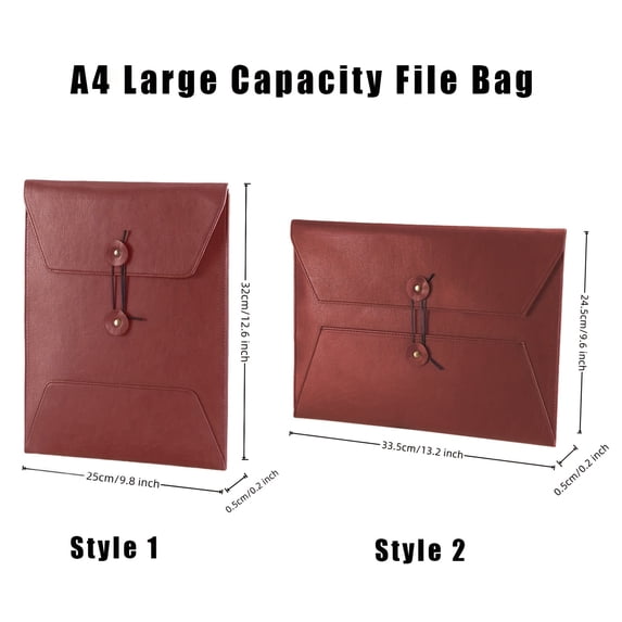 Premium Waterproof PU Leather A4 Document Bag - Large Capacity Expanding File Folder with Adjustable Strap, Durable Business & Office Organizer for Professionals, College Students, Travel (2 Sizes)
