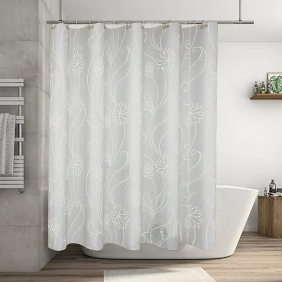 Premium Waterproof Plastic Shower Curtain 80x180 Inch, Heavy Duty Bathroom Decor with Reinforced Hooks, Mold Mildew Resistant for Home Hotel RV