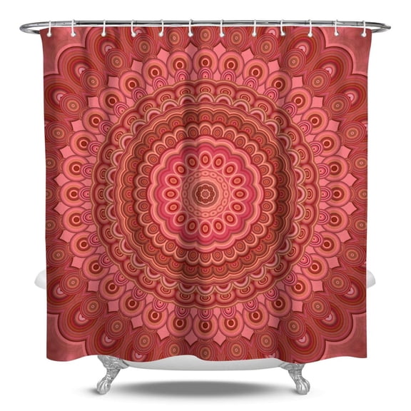 Premium Waterproof Shower Curtain 84x72 Inches Indian Zen Spiritual Mandala Pattern Fade-Resistant Quick Dry Machine Washable Bathroom Drapes