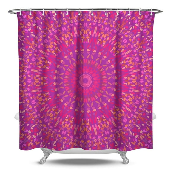Premium Waterproof Shower Curtain 84x72 Inches Indian Zen Spiritual Mandala Pattern Fade-Resistant Quick Dry Machine Washable Bathroom Drapes