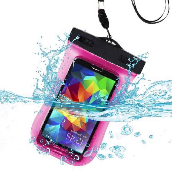 Premium Waterproof Sport Armband Case Bag for ALCATEL OneTouch POP Astro, 7040 (One Touch Fierce 2), 7024W (One Touch Fierce), 5042A (OneTouch Pop 2), 995 (One Touch) (with Lanyard) (Hot Pink) + MYNE
