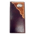 thumbnail image 1 of Premium Western Genuine Woven Leather Cow Fur Rodeo Mens Bifold Wallet In Multi Color, 1 of 5
