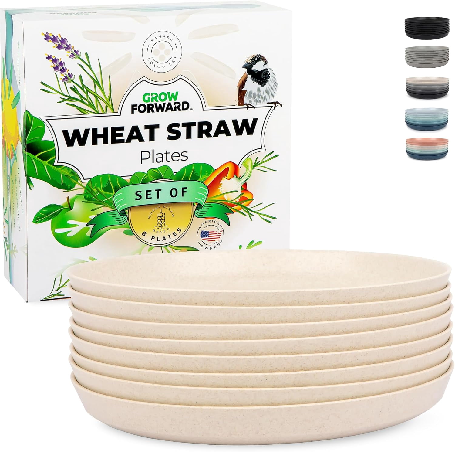PHYSUN-Premium Wheat Straw Plates - 10 Inch Reusable Hard Plastic ...