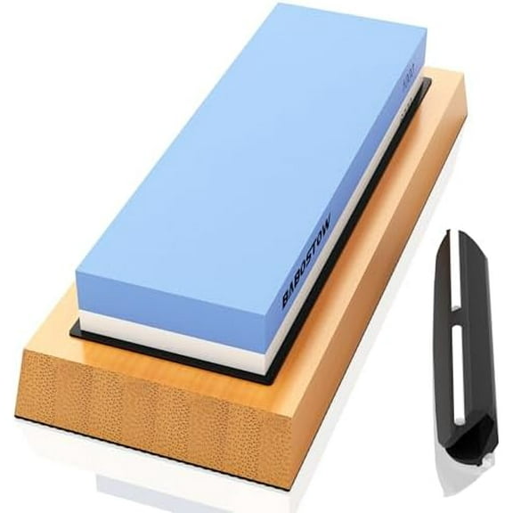 Premium Whetstone Knife Sharpening Stone 2 Side Grit 1000/6000 Waterstone- Whetstone Knife Sharpener- NonSlip Bamboo Base & Angle Guide$$Tools & Hardware Other
