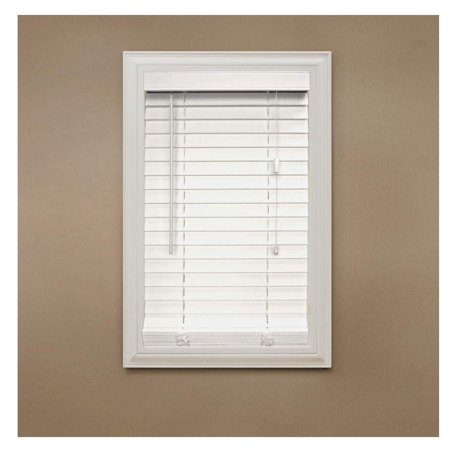 Premium White 2" Inch Faux Wood Blind 17" W x 72 L (Actual Size 16 1/2