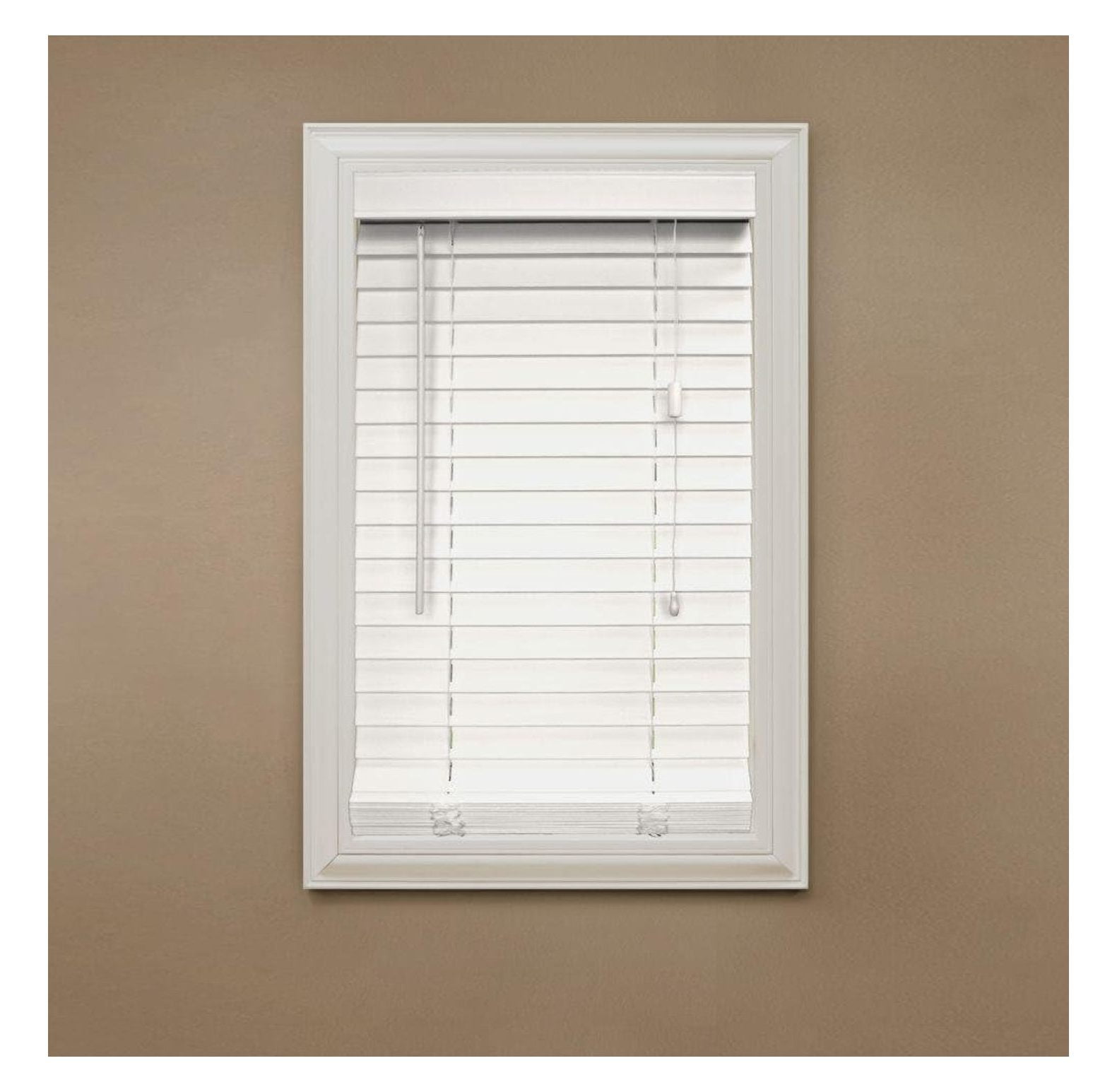 Premium White 2" Inch Faux Wood Blind 19 5/8" W x L (Actual Size 19 1/8