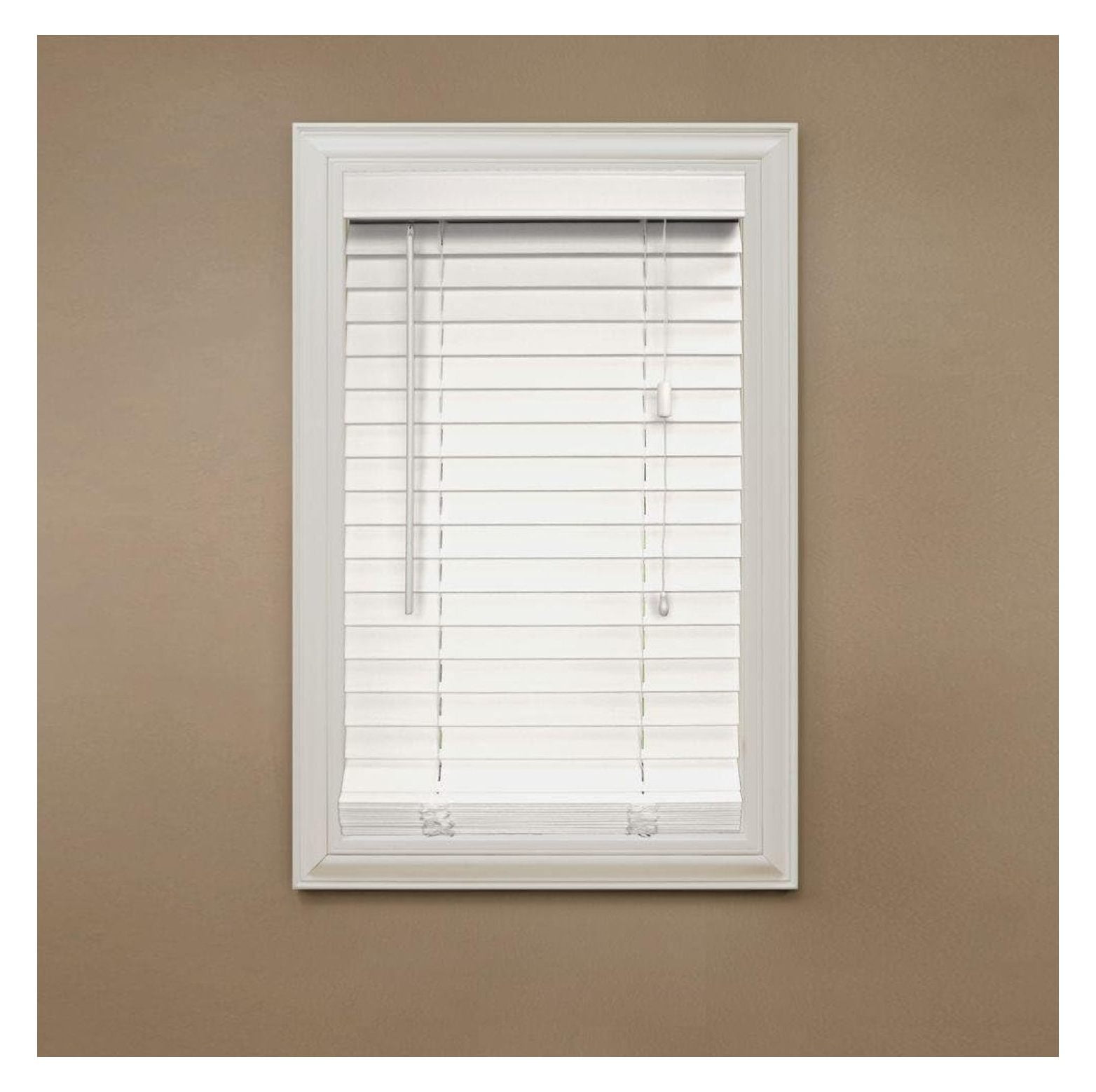 Premium White 2" Inch Faux Wood Blind 44 1/2" W x 64 L (Actual Size 44